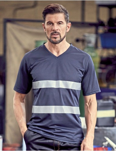 YOK-HVJ910-Hi-Vis Top Cool Super Light V-Neck T-Shirt